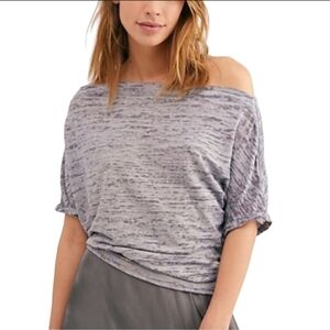 Free People We The Free Astrid Heathered Gray Top Size XS